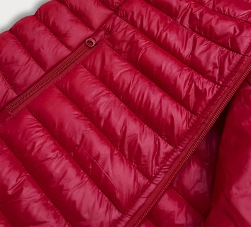 Krótka kamizelka pikowana damska bordowa (5m702-6)