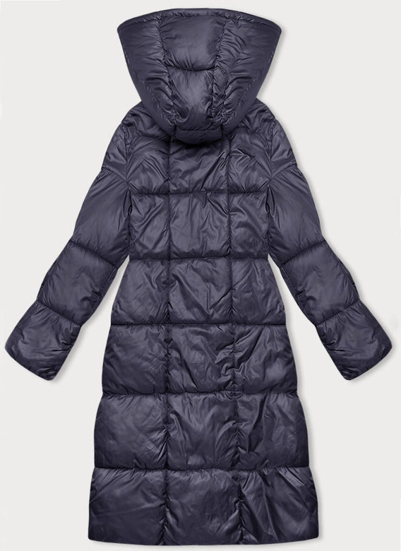 Długa zimowa kurtka damska granatowa (YP-22073-2)