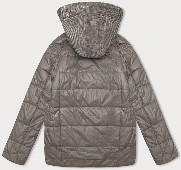 Przejściowa kurtka damska z łączonych materiałów Vaston coffee (F-23301#)