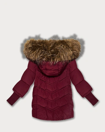 Zimowa kurtka damska z dzianinowymi ściągaczami Goodlookin bordowa (KK60616)
