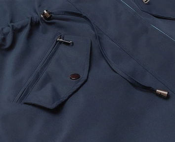 Cienka parka dwustronna damska granatowo-niebieska (16M9081-215)