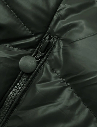 Zimowa kurtka damska ciemnozielona (5M3139-238)