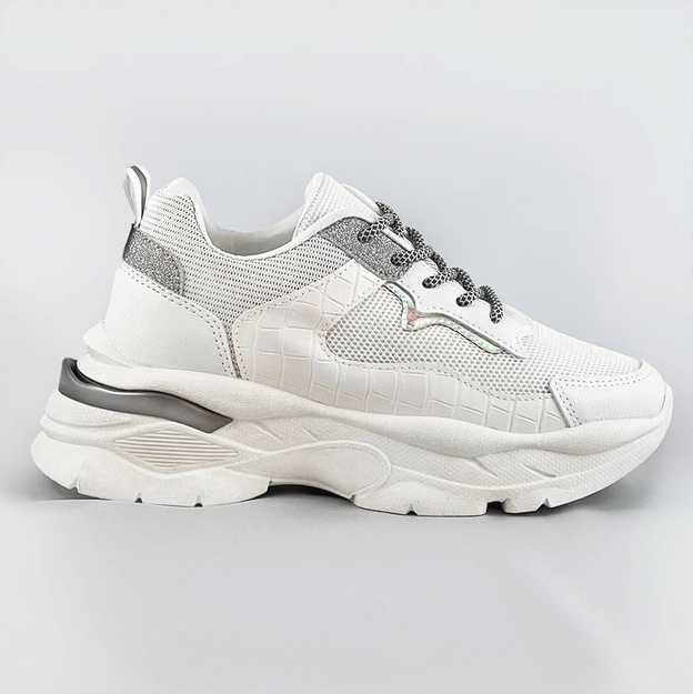 Sznurowane buty sportowe damskie białe (lu-3)