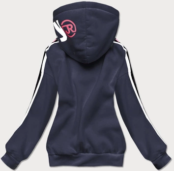 Sportowa bluza damska z lampasami granatowa (26015)