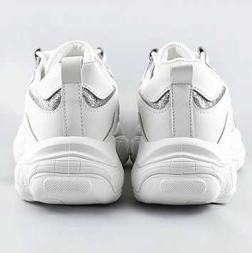 Sznurowane sneakersy damskie białe (172)