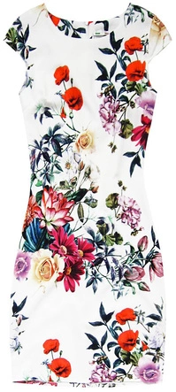 OŁÓWKOWA SUKIENKA W KWIATY BIAŁA (ART45)