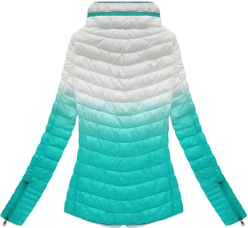 PIKOWANA KURTKA OMBRE BIAŁO-MIĘTOWA (XR7112X)