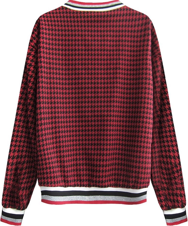 BAWEŁNIANA BLUZA W PEPITKĘ CZARNO-CZERWONA (463ART)
