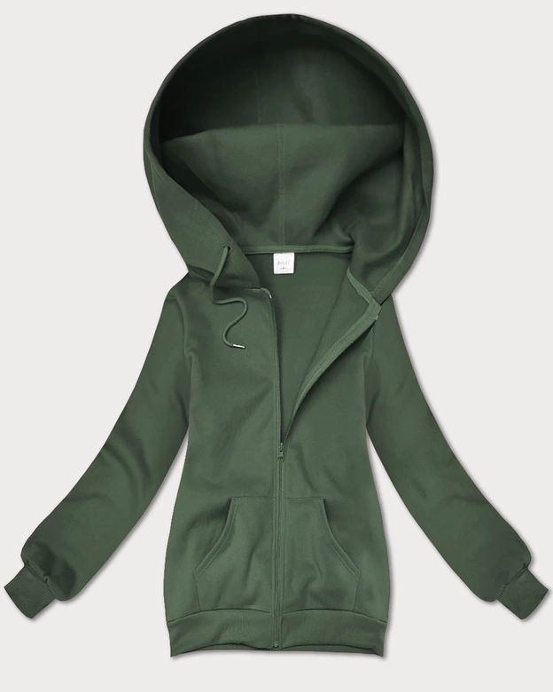 Rozpinana bluza damska z kapturem S'West szarozielona (B-12#)