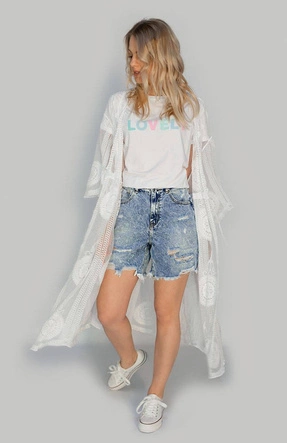 DŁUŻSZA HAFTOWANA NARZUTKA BIAŁA (591ART)