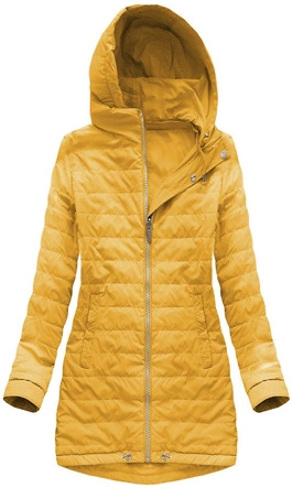 DWUSTRONNA PARKA Z KAPTUREM MUSZTARDOWA (W0232)