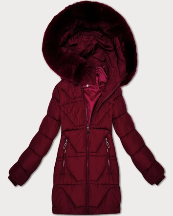 Zimowa damska kurtka puchowa J Style bordowa (16M9275-06)