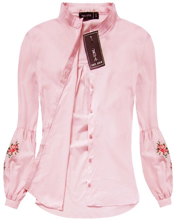 KOSZULA Z BUFIASTYMI RĘKAWAMI RÓŻOWA (K03)