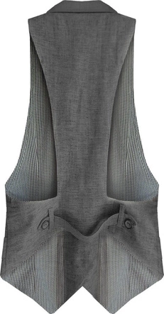 KRÓTKA ELEGANCKA KAMIZELKA CIEMNOSZARA (X1222X)