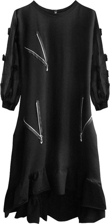 BAWEŁNIANA SUKIENKA OVERSIZE CZARNA (554ART)