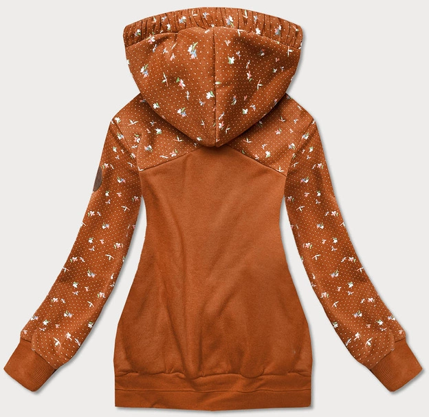 Bluza damska z kwiatuszkami karmelowa (amg828)