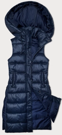Puchowa długa kamizelka damska S'West granatowa (B8021-3)