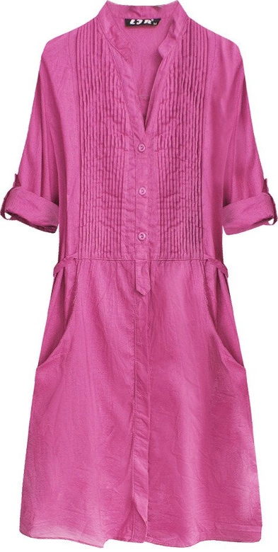 DŁUGA KOSZULA Z ZAKŁADKAMI AMARANTOWA (1032)