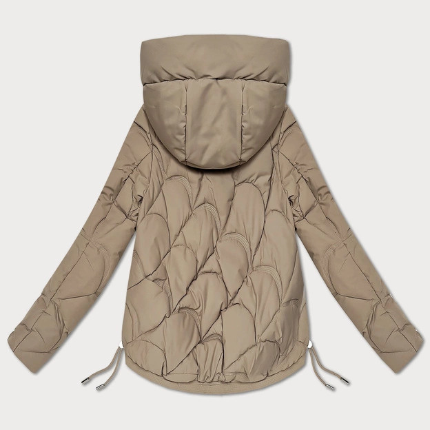 Przejściowa pikowana kurtka damska z kapturem S'West beżowa (B8297-12)