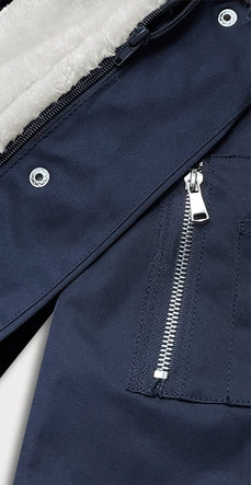 ZIMOWA PARKA DAMSKA Z PODPINKĄ GRANATOWA (B533-3046)