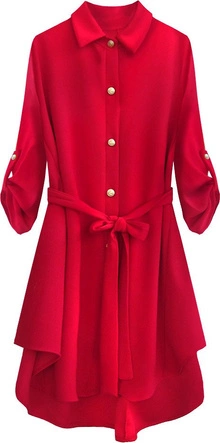 DŁUGA KOSZULA OVERSIZE CZERWONA (512ART)