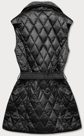 Kamizelka damska z kołnierzem czarna (jin221)