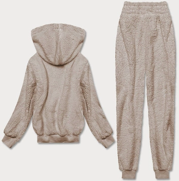 Ciepły komplet dresowy damski miś beżowy (YP-1104)