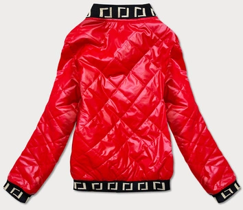 Błyszcząca kurtka damska bomberka czerwona (b9798-4)