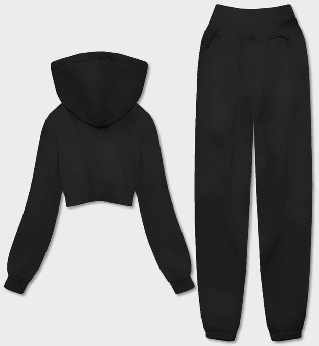 DRES KOMPLET Z KRÓTKĄ BLUZĄ CZARNY (8C68-3)