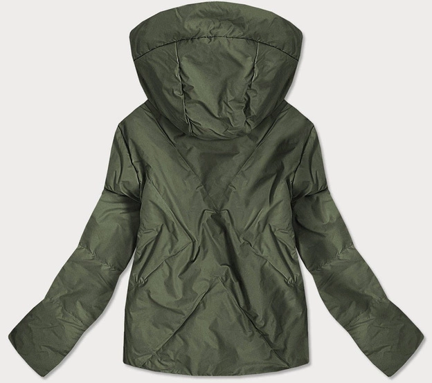 KRÓTKA ASYMETRYCZNA KURTKA DAMSKA KHAKI (0955#)