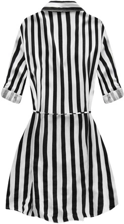 SUKIENKA KOSZULOWA W PASKI BIAŁO-CZARNA (8852)