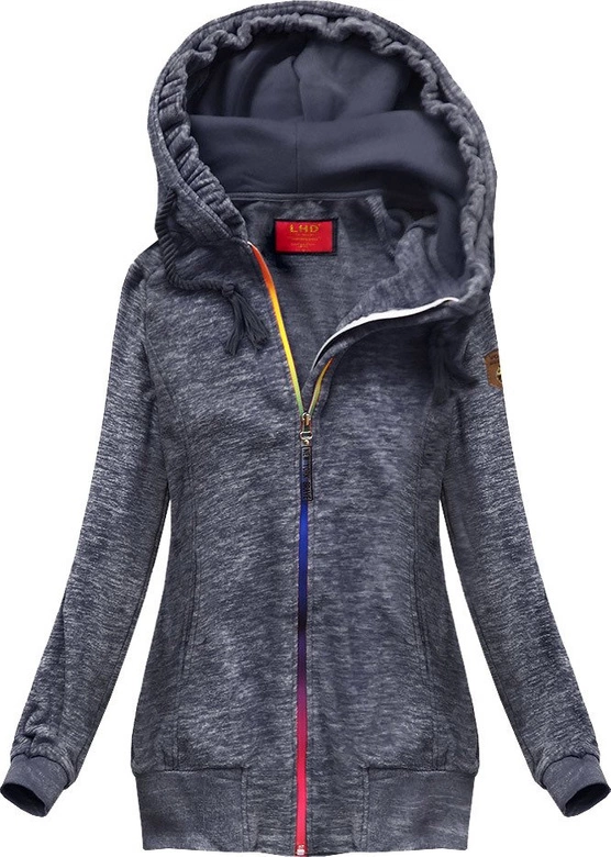 BLUZA Z KOLOROWYM SUWAKIEM GRANATOWA (391)