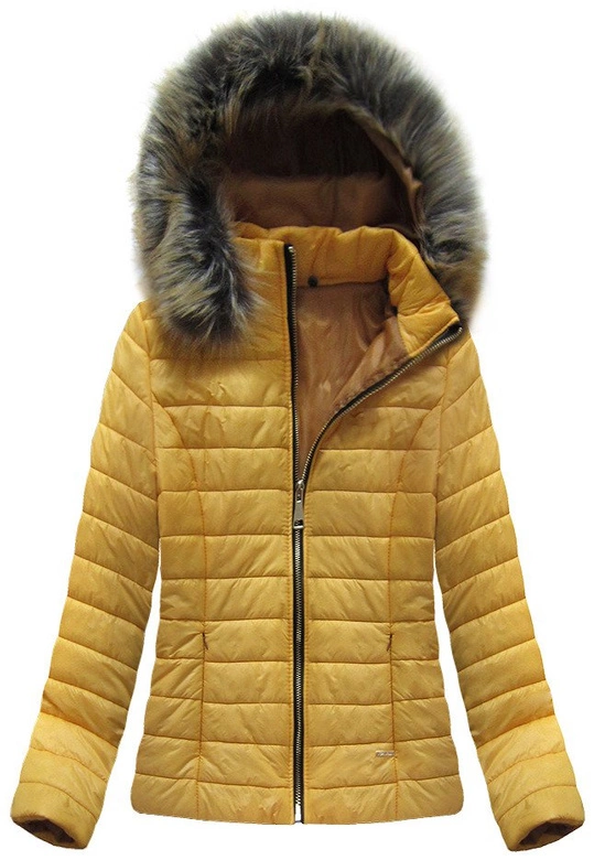 KRÓTKA PIKOWANA KURTKA ŻÓŁTA (262ART)