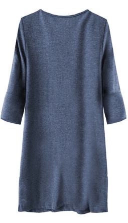 SUKIENKA Z GUZIKAMI I BUFIASTYMI RĘKAWAMI GRANATOWA (233ART)