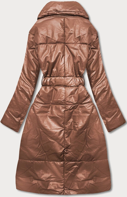 Kurtka oversize skóra ekologiczna brązowa (ag1-j9080)