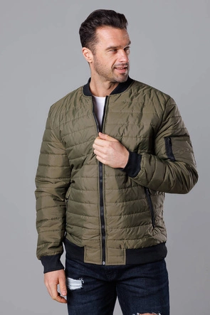 Pikowana bomberka męska khaki (MY02-3)