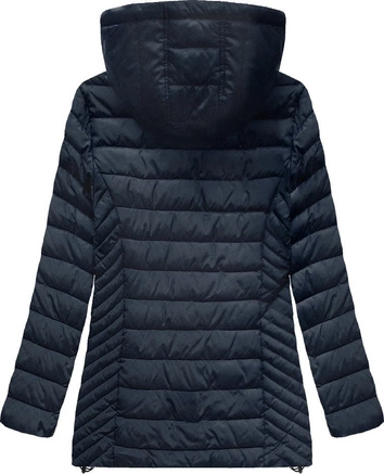 PIKOWANA KURTKA Z KAPTUREM GRANATOWA (W260BIG)