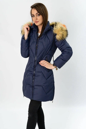 PIKOWANA KURTKA DAMSKA GRANATOWA (2013-1)