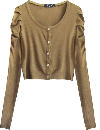 KRÓTKI SWETEREK KARMELOWY (X1517X)