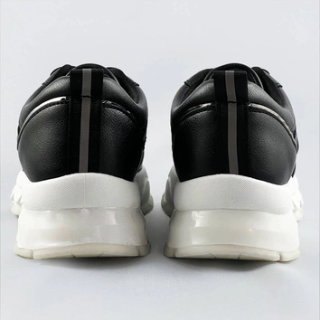 Damskie sneakersy z metaliczną lamówką czarne (bg-02)