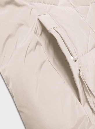 Zimowa kurtka damska ze ściągaczem  LHD jasny beżowy (LHD-24580)