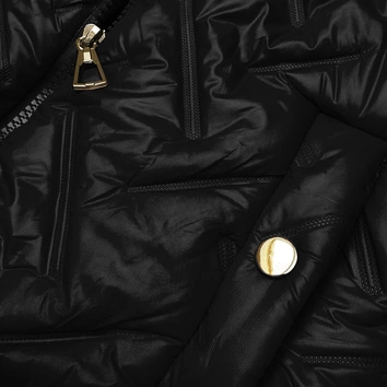 Damska kamizelka na futrze S'West czarny-beż (B8252-1046)