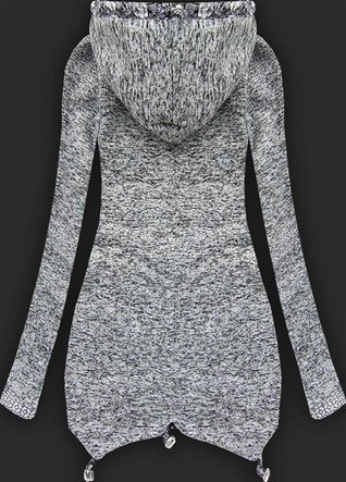 GRUBA BLUZA Z KAPTUREM CIEMNOSZARA (LX9910)