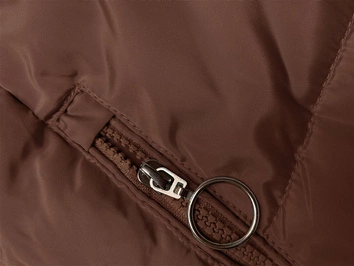 Zimowa kurtka z kapturem ceglana (2M-231)