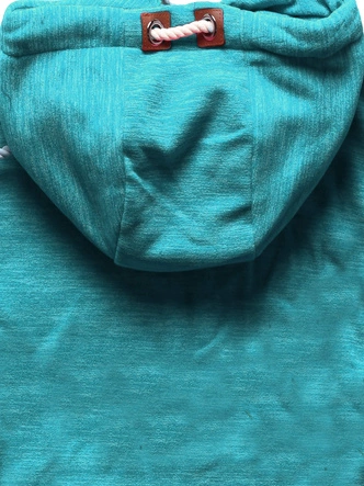 Damska polarowa bluza z kapturem turkus melanż (2312)