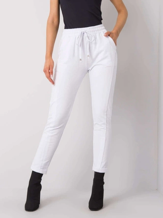 Spodnie damskie dzianinowe typu chino białe (3589.07X)