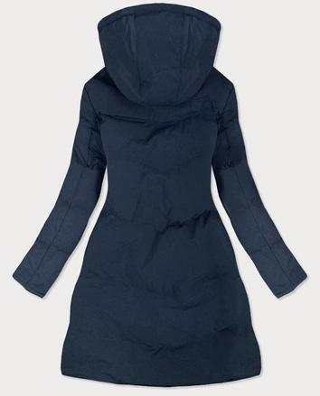 PIKOWANA ZIMOWA KURTKA DAMSKA GRANATOWA (M-963)