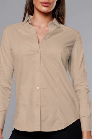 Klasyczna koszula damska beżowa (HH039-34)