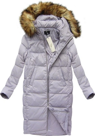 PŁASZCZ ZIMOWY Z PUCHEM NATURALNYM WRZOSOWY (8066)