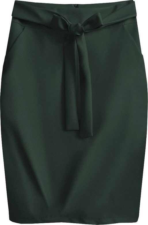 OŁÓWKOWA SPÓDNICA Z EKOSKÓRY CIEMNOZIELONA (528ART)